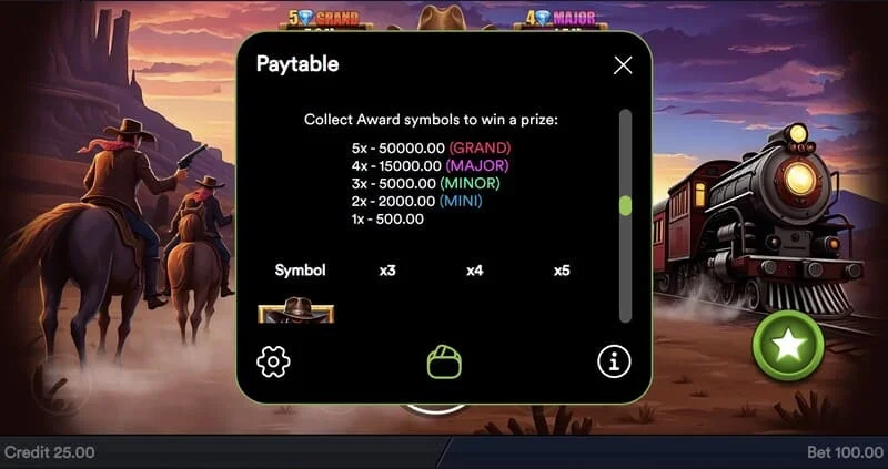 Gold Train Heist - Wild acionado com multiplicador na linha